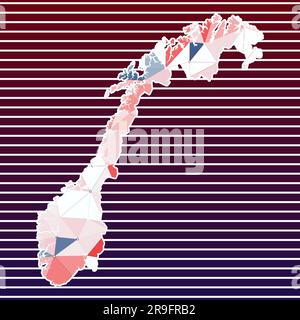 Illustration vectorielle Norvège. Conception de Norvège sur fond de rayures dégradées. Technologie, internet, réseau, concept de télécommunication. Illustration de Vecteur