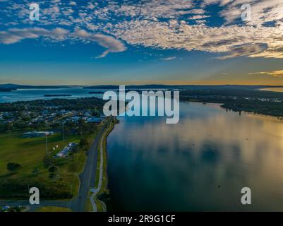 Swansea est une ville à l'entrée du lac Macquarie de l'océan Pacifique en Nouvelle-Galles du Sud, en Australie. Il fait partie des gouvernorats locaux de la ville de Lake Macquarie Banque D'Images