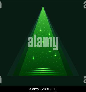 Podium pyramide étoiles tombant. Illustration vectorielle. isolé sur fond vert foncé Illustration de Vecteur