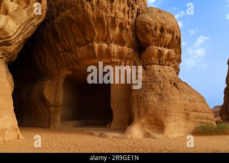 La vieille ville d'Al Ula , Arabie Saoudite - juin 7 2023- les tombes des Nabatéens ou des Nabatéens la civilisation à Madain Saleh à Al Ula - Qasr al-Farid Banque D'Images