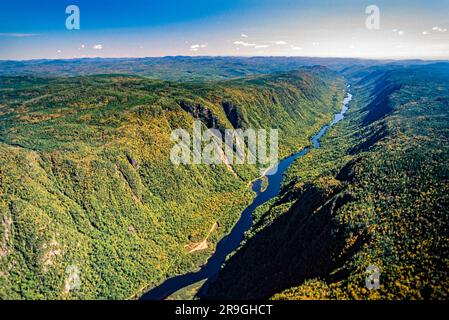 Image aérienne du parc national Jacques-Cartier, Québec, Canada Banque D'Images