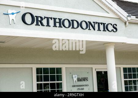 Fleming Island Jacksonville Florida, signe orthodontique générique orthodontiste, extérieur, bâtiments, entrée principale Banque D'Images