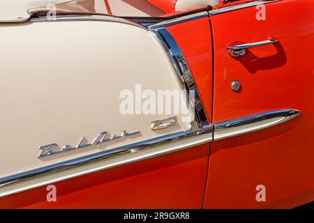 Beverly Hills Concours salon de l'auto Cabriolet Bel Air 1955 de Chevrolet Banque D'Images