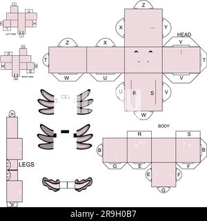 illustration de dessin animé de caractère axolotl cube design artisanal au format vectoriel Illustration de Vecteur