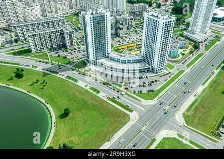 complexe résidentiel urbain avec immeubles en hauteur. vue aérienne en hauteur. Banque D'Images