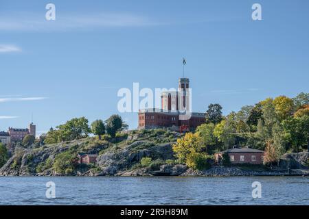 Belle citadelle historique Kastellet sur l'îlot Kastellholmen dans le centre de Stockholm en Suède. Banque D'Images