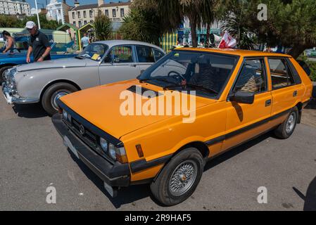 1984 FSO Polonez exposé après la course de Londres à Southend classique. Sur le front de mer à Southend on Sea, Essex, Royaume-Uni Banque D'Images