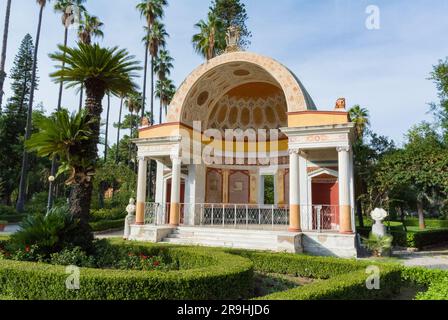 Palerme, Sicile, la Villa Giulia, également connue sous le nom de Villa del Popolo, et comme Villa Flor est un parc public urbain du jardin botanique de Palerme. Banque D'Images
