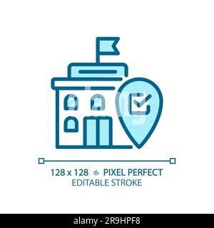 Pixel icône parfaite du bâtiment du gouvernement Illustration de Vecteur