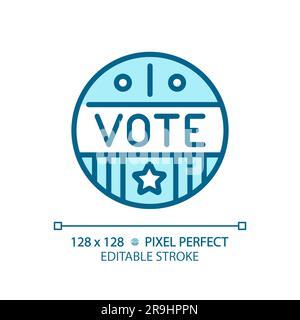 Icône en bleu parfait avec texte de vote Illustration de Vecteur