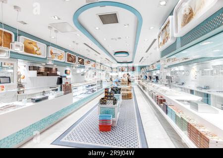 17 août 2022, Antalya, Turquie : entrée au Lokum Sweet dessert Shop Banque D'Images
