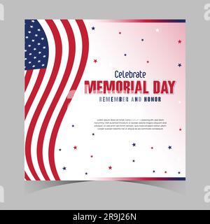 bannière web de vente du jour du souvenir. joyeux souvenir jour solde de vacances. bannière de solde du week-end du memorial day. Modèle de promotion sur les médias sociaux du Memorial Day Illustration de Vecteur