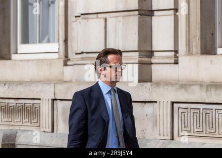 Londres, Royaume-Uni. 27th juin 2023. Alex Burghart député de Brentwood arrivant au Cabinet Office crédit: Richard Lincoln/Alay Live News Banque D'Images