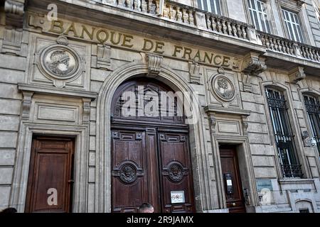 Marseille, France. 26th juin 2023. Vue sur l'entrée de la Banque de France à Marseille. (Photo de Gerard Bottino/SOPA Images/Sipa USA) crédit: SIPA USA/Alay Live News Banque D'Images