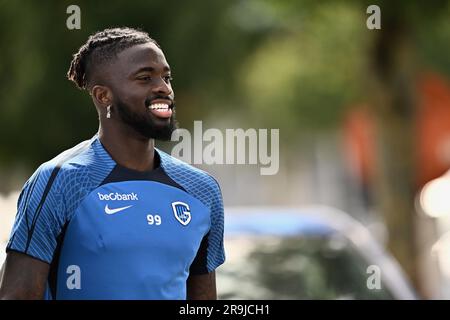 Genk, Belgique. 27th juin 2023. Tolu Arokodare de Genk photographié lors d'une session d'entraînement de l'équipe belge de football de première division KRC Genk, mardi 27 juin 2023 à Genk, pour se préparer à la saison 2023-2024 à venir. BELGA PHOTO JOHAN EYCKENS crédit: Belga News Agency/Alay Live News Banque D'Images