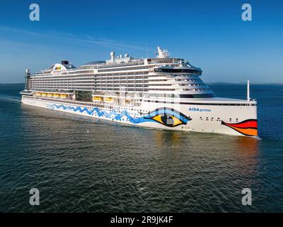 Aidaprima est un bateau de croisière de classe Hyperion exploité par Aida Cruises, qui fait partie de la Carnaval Corporation. Banque D'Images