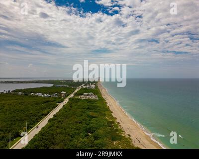 Photo aérienne Hutchinson Island Shores Floride Océan Atlantique été 2023 Banque D'Images