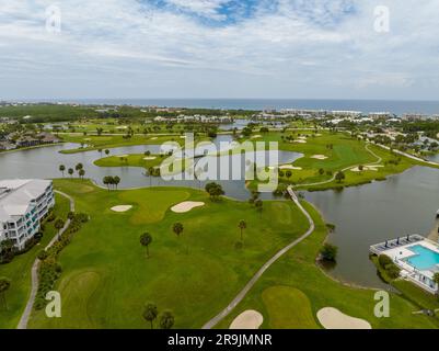 Photos aériennes des paysages du parcours de golf de Stuart en Floride Banque D'Images