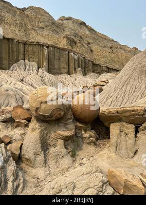 La zone des ballons de canon des collines et des montagnes des badlands dans le parc national Theodore Roosevelt, dans le Dakota du Nord. Banque D'Images