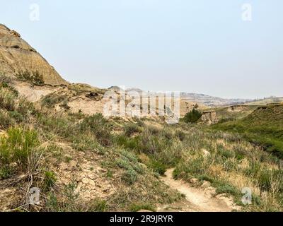 La zone des ballons de canon des collines et des montagnes des badlands dans le parc national Theodore Roosevelt, dans le Dakota du Nord. Banque D'Images