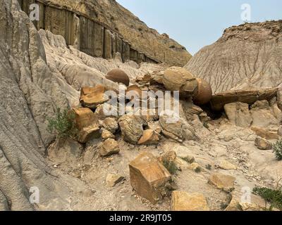 La zone des ballons de canon des collines et des montagnes des badlands dans le parc national Theodore Roosevelt, dans le Dakota du Nord. Banque D'Images