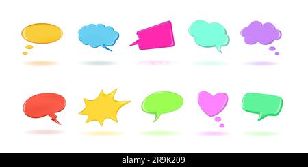 Collection de 3D bulles de rendu de la parole Illustration de Vecteur