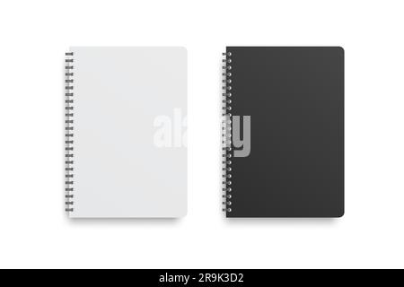 maquette d'ordinateur portable en spirale vectorielle isolée sur blanc Illustration de Vecteur