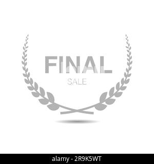 Ensemble d'étiquettes de couronne de Laurier vecteur de vente finale Illustration de Vecteur