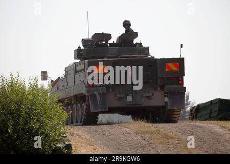 Véhicule de soutien d'infanterie Warrior de l'armée britannique, Tankfest 23, Bovington, Royaume-Uni Banque D'Images