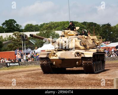 M60 char de combat principal américain de deuxième génération (MBT), standardisé comme Tank, combat, Full Track : canon de 105 mm, M60. Tankfest 23, Bovington, Royaume-Uni Banque D'Images