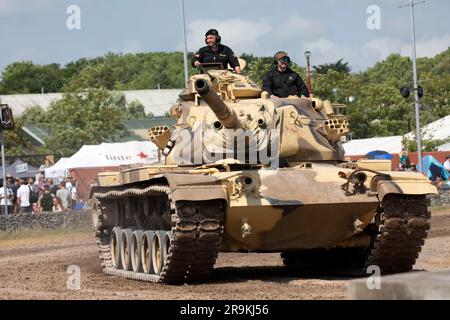 M60 char de combat principal américain de deuxième génération (MBT), standardisé comme Tank, combat, Full Track : canon de 105 mm, M60. Tankfest 23, Bovington, Royaume-Uni Banque D'Images