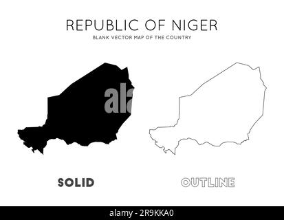 Carte du Niger. Carte vectorielle vierge du pays. Frontières du Niger pour votre infographie. Illustration vectorielle. Illustration de Vecteur