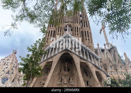 Barcelone, Espagne, 13 juin 2023. Temple de la Sagrada Familia à Barcelone, Catalogne, Espagne. Banque D'Images