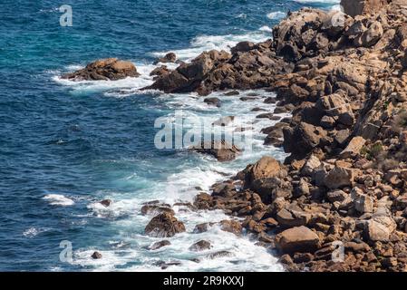 Littoral paisible de Cape Spartel près de Tanger, Maroc Banque D'Images