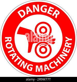 Danger danger machine en rotation garder les mains à l'écart Illustration de Vecteur