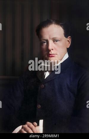 Winston Churchill, portrait de la tête et des épaules, bain News Service, 1900 Banque D'Images