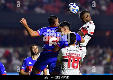 São Paulo (SP), 27/06/2023 - Futebol/SÃO PAULO-TIGRE (ARG) - Arboleda de São Paulo - match entre São Paulo x Tigre (ARG), valable pour le sixième tour de la scène de groupe, de la Copa Sudamericana, tenue au stade de Morumbi, zone sud de São Paulo, dans la nuit de ce mardi, 27. Banque D'Images