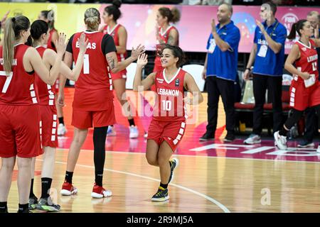 28th juin 2023 ; The Quaycenter, Sydney Olympic Park, Sydney, Nouvelle-Galles du Sud, Australie: Coupe de l'Asie FIBA Womens 2023, Nouvelle-Zélande contre Liban; Liban à la cour Banque D'Images