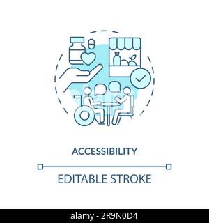 Icône concept turquoise d'accessibilité Illustration de Vecteur
