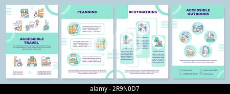 Modèle de brochure vert accessible aux voyageurs Illustration de Vecteur