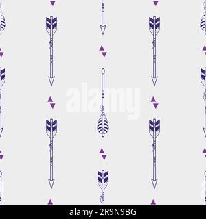 Motif vectoriel sans couture avec flèches et triangles tribaux. Style boho Illustration de Vecteur