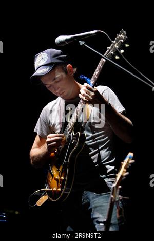 Sufjan Stevens organise un appel photo et une répétition pour les médias avant son concert au Théâtre d'État dans le cadre du Festival annuel de Sydney. Sydney, Australie. 12 janvier 2008. Banque D'Images