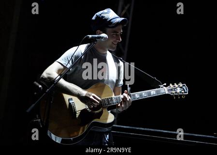 Sufjan Stevens organise un appel photo et une répétition pour les médias avant son concert au Théâtre d'État dans le cadre du Festival annuel de Sydney. Sydney, Australie. 12 janvier 2008. Banque D'Images