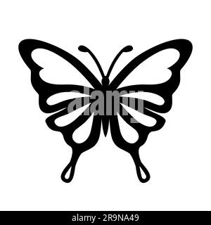 Illustration vectorielle abstraite d'un papillon isolé sur fond blanc. Silhouette Illustration de Vecteur
