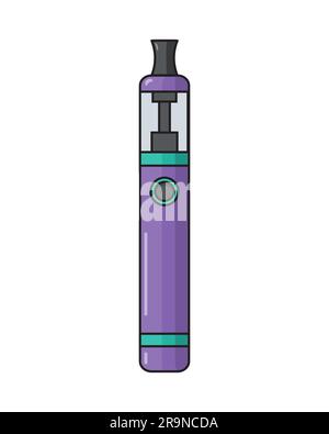 Illustration vectorielle plate d'un outil électrique pour le vapotage. Icône de vapeur, cigarette électrique, vaporisateur. Illustration de Vecteur