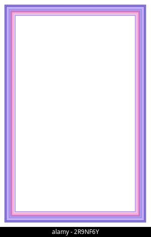 Cadre vertical pour la photo et la conception avec un format d'image de 2 à 3 sur un fond blanc. Cadre créatif composé de nombreuses lignes colorées. Banque D'Images