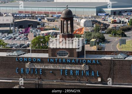 Tilbury Essex, Angleterre, Royaume-Uni, 1 juin 2023. Administration du port de Londres, bâtiment du terminal de croisière international de Londres. Banque D'Images