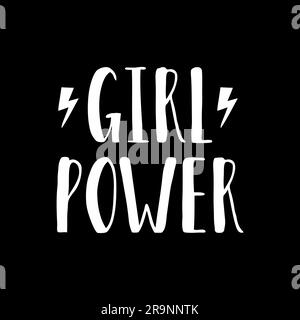 Affiche vectorielle avec citation tirée à la main inspirante Girl Power Illustration de Vecteur