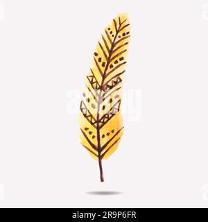 Illustration vectorielle avec plume aquarelle Illustration de Vecteur