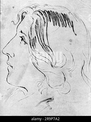 Wilde, Oscar, 16.10.1854 - 30.11.1900, écrivain irlandais, à Newport, Rhode Island, impression après dessin, DROITS-SUPPLÉMENTAIRES-AUTORISATION-INFO-NON-DISPONIBLE Banque D'Images